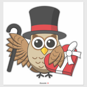 Sophisticated Owl with Heart Chocolate Box