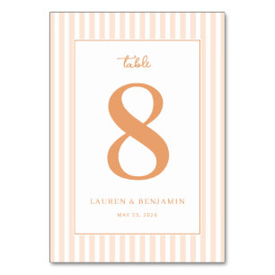 Sophisticated Peach Number Eight Table Number