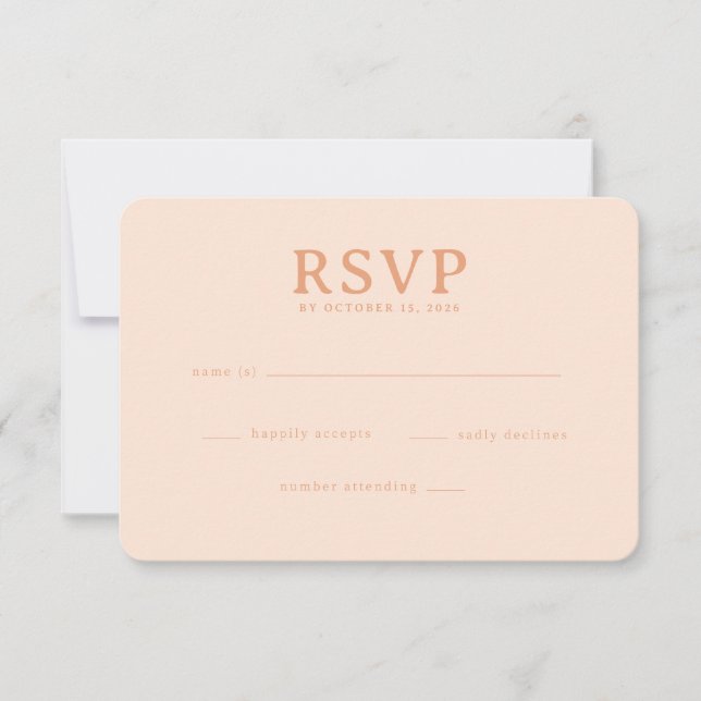 Sophisticated Peach RSVP Card (Devant)