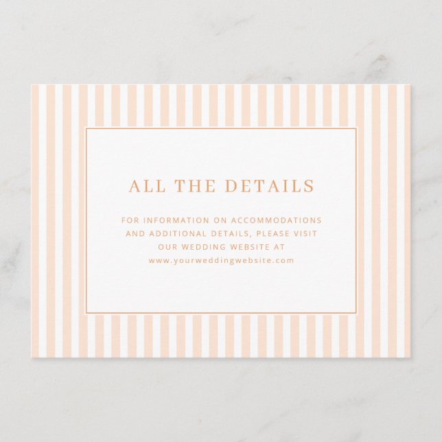 Sophisticated Peach Stripes Enclosure Card (Front)