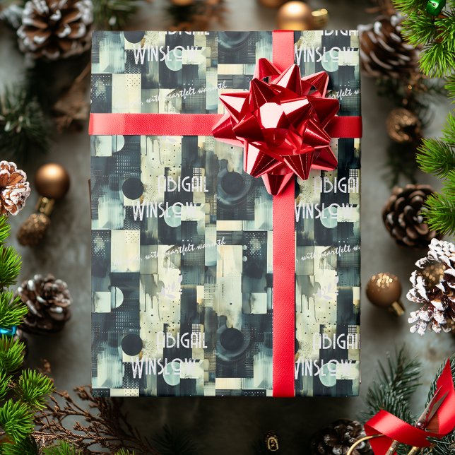 Sophisticated Personalized Silver Black Gift Wrap (Creator Uploaded)