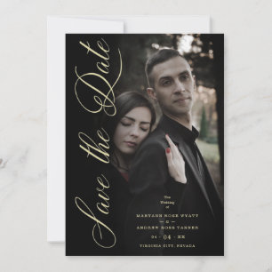 Sophisticated Photo Engaged Couple Wedding Covid19 Save The Date