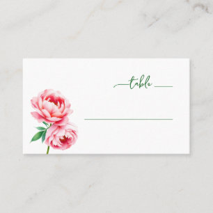 Sophisticated Pink Floral Minimalist Place Card