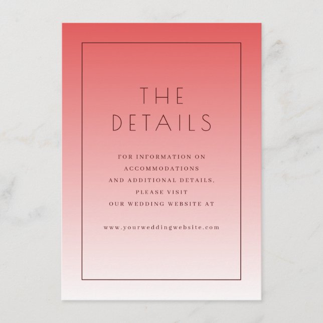 Sophisticated Pink Gradient Details Card (Front)