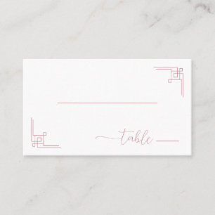 Sophisticated Pink Minimalist Chair Icon Place Card