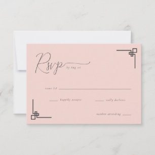 Sophisticated Pink Minimalist RSVP Card