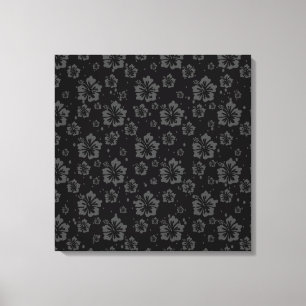 Sophisticated Plain Black Muted Floral  Canvas Print