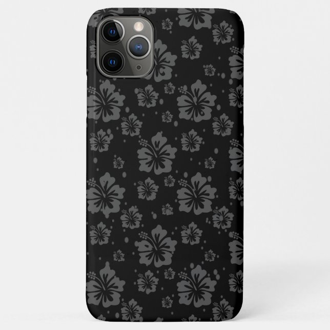 Sophisticated Plain Black Muted Floral  Case-Mate iPhone Case (Back)