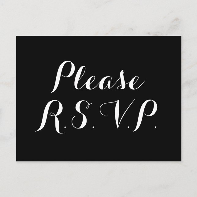 Sophisticated "Please R.S.V.P." Postcard (Front)