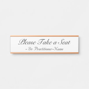 Sophisticated "Please Take a Seat" + Name Door Sign