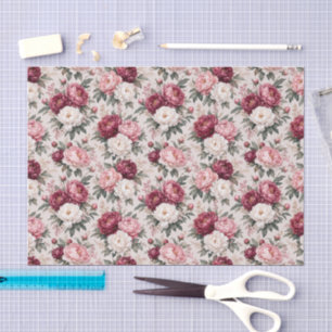 Sophisticated Premium Peony Bouquet Clusters Tissue Paper