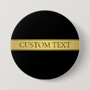 Sophisticated Presentation   Faux Gold & Black 3 Inch Round Button