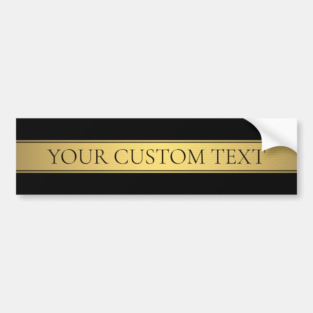 Sophisticated Presentation | Faux Gold & Black Bumper Sticker (Front)
