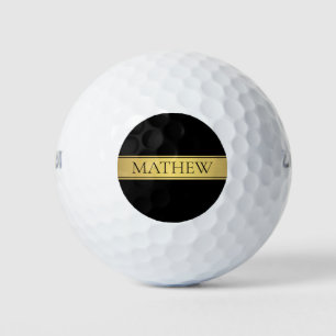 Sophisticated Presentation   Faux Gold & Black Golf Balls