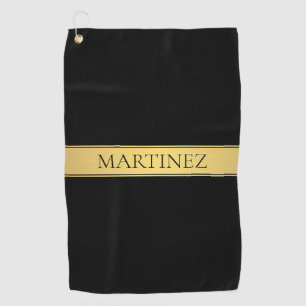 Sophisticated Presentation   Faux Gold & Black Golf Towel