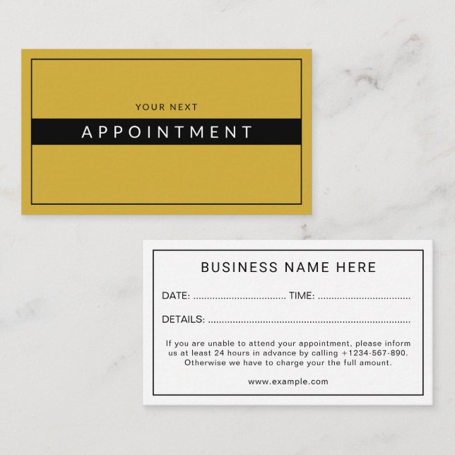 Sophisticated Professional Elegant Appointment Card (Front/Back)