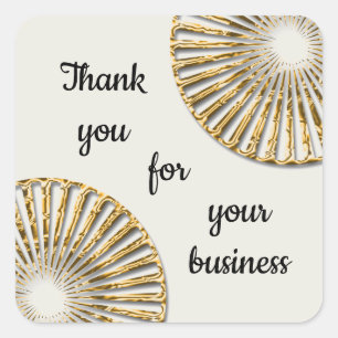 Sophisticated Professional Gold Thank You Business Square Sticker