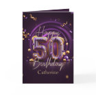 Sophisticated Purple and Gold 50th Birthday