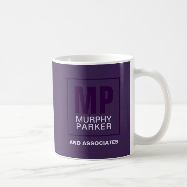 Sophisticated Purple Business Monogram Logo Coffee Mug (Right)