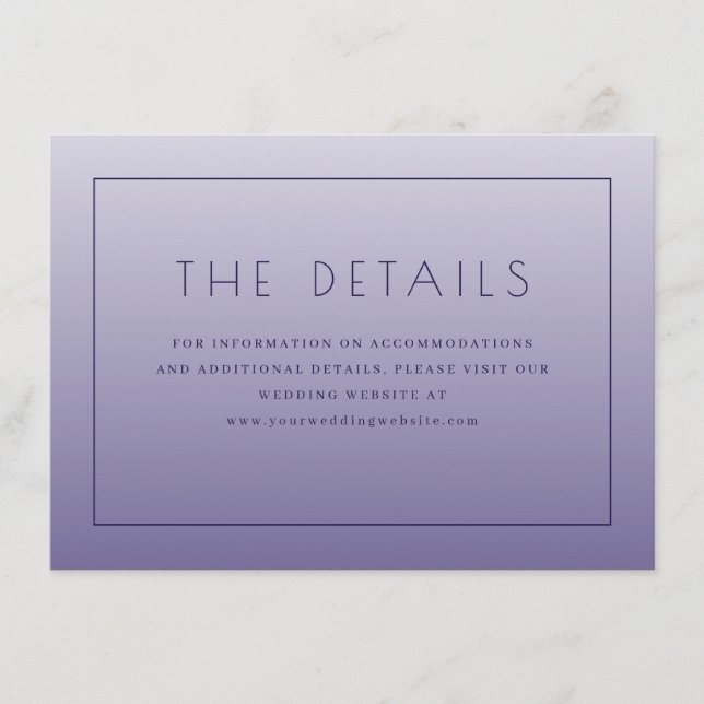 Sophisticated Purple Typographic Enclosure Card (Front)