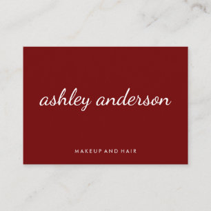 Sophisticated Red Cursive Text Business Card
