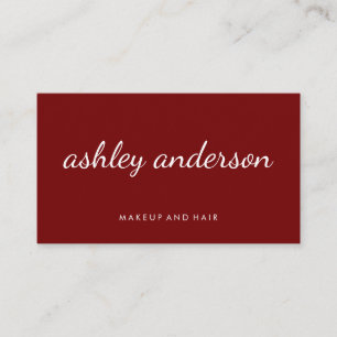Sophisticated Red Cursive Text Business Card
