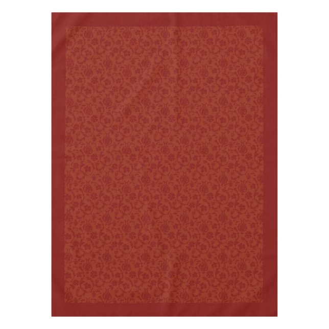 Sophisticated Red Damask Holiday Dining Tablecloth (Front)