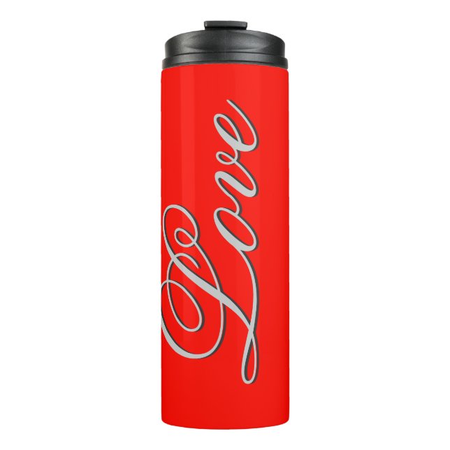 Sophisticated Red Love Wedding Thermal Tumbler (Front)