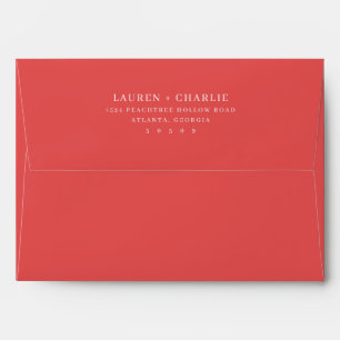 Sophisticated Red Serif Wedding Envelope