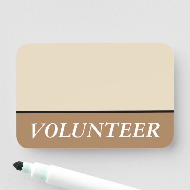 Sophisticated, Respectable "VOLUNTEER" Name Tag (In Situ)