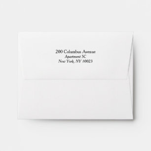 Sophisticated return address label envelope