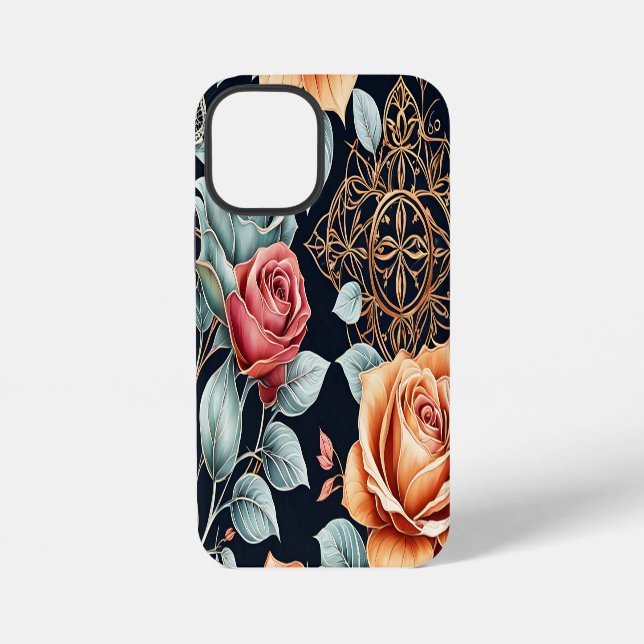 Sophisticated Rose Floral iPhone 12 Mini Case Art (Back)