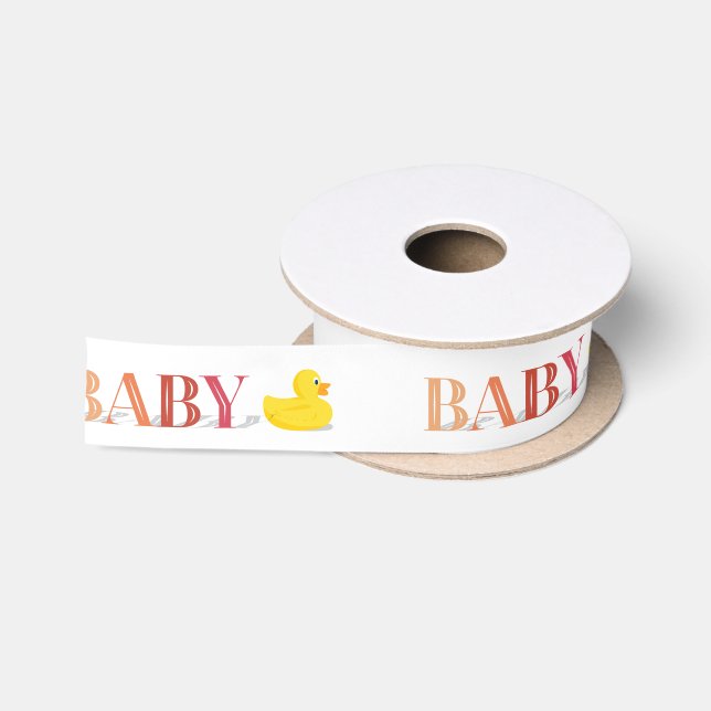 Sophisticated Rubber Duck Baby Shower Ribbons Satin Ribbon (Spool)