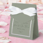 Sophisticated Sage & Silver Wedding Favor Box<br><div class="desc">Beautiful sophisticated sage and silver colored wedding favor box. Trendy sage and silver colors for your special day. Romantic and fashionable colors for weddings. Pretty sage background with a shiny silver border. Unique, chic and classy invitation suitable for any season. All text, font and font color is fully customizable to...</div>