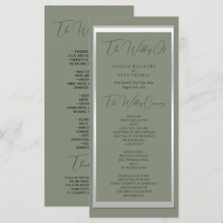 Sophisticated Sage & Silver Wedding Program