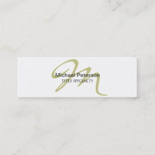 Sophisticated Script Monogram Skinny Business Card
