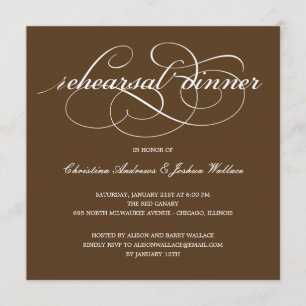 Sophisticated Script Rehearsal Dinner Invitation