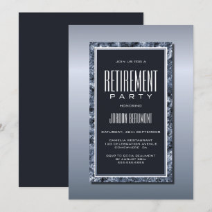 Sophisticated Silver and Grey Retirement Party Invitation