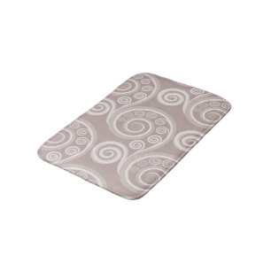 Sophisticated Silver-Grey Fern Leaves Bath Mat