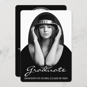 Sophisticated Simple Photo Graduation Invitation