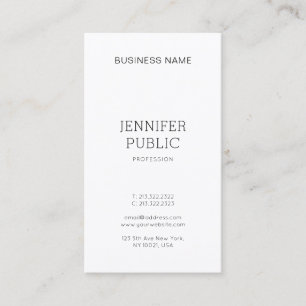 Sophisticated Sleek Design Trendy Plain Modern Business Card