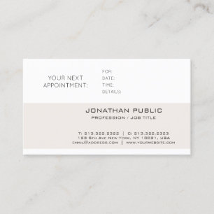 Sophisticated Sleek Plain Appointment Reminder Card