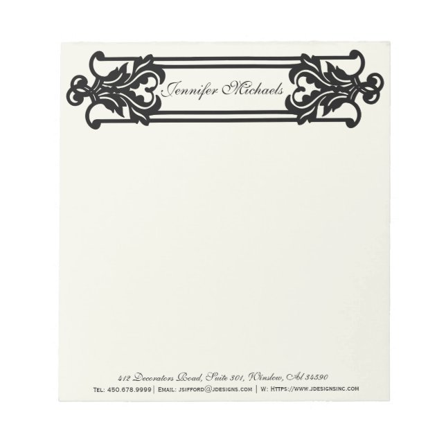Sophisticated Small Business Office  Notepad (Front)