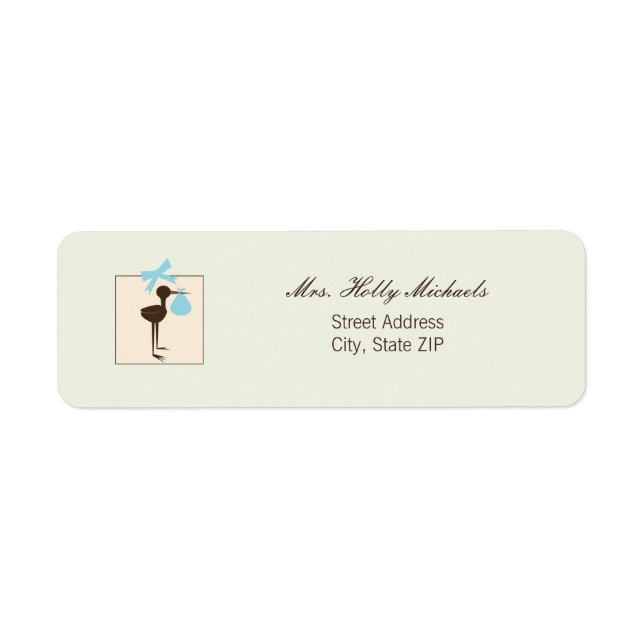 Sophisticated Stork Blue & Brown Baby Shower (Front)
