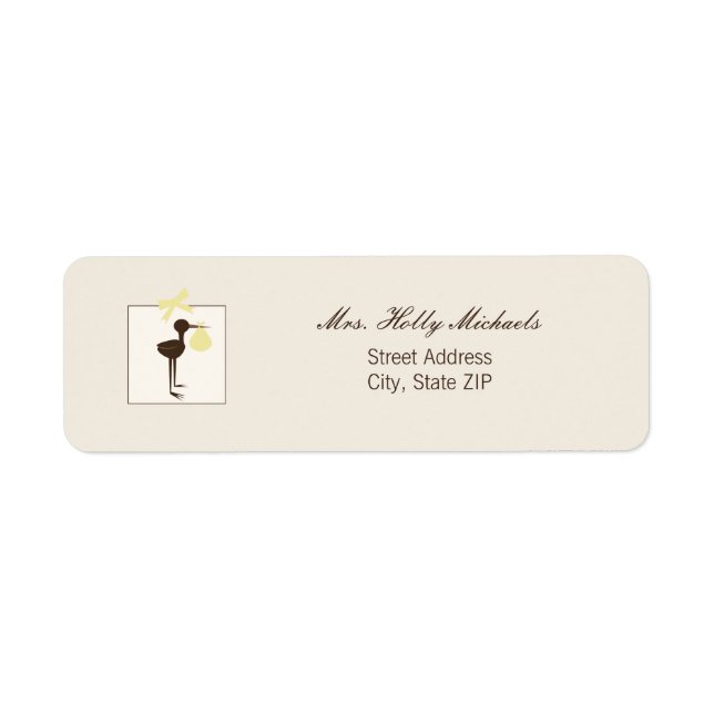 Sophisticated Stork Yellow & Brown Baby Shower (Front)