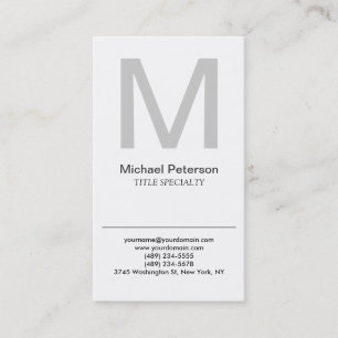 Sophisticated Stylish Grey Monogram Business Card