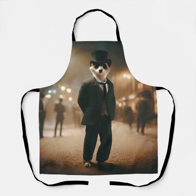 Sophisticated Suricates: Meerkat’s Black Tie Event Apron (Front)