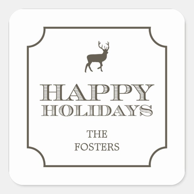 Sophisticated Tag Holiday Gift Stickers (Front)