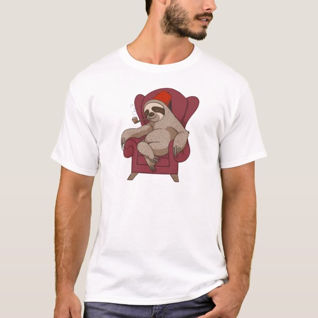Sophisticated Three Toed Sloth T-Shirt (Front)