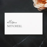 Sophisticated Trendy Girly Script Minimal White Business Card<br><div class="desc">In the landscape of professional networking, a business card is more than just a conduit for sharing contact information; it’s a tangible extension of your brand. Our dual-font minimalist business cards epitomize this blend of identity and elegance, tailored to resonate with small business owners, hair stylists, makeup artists, consultants, and...</div>